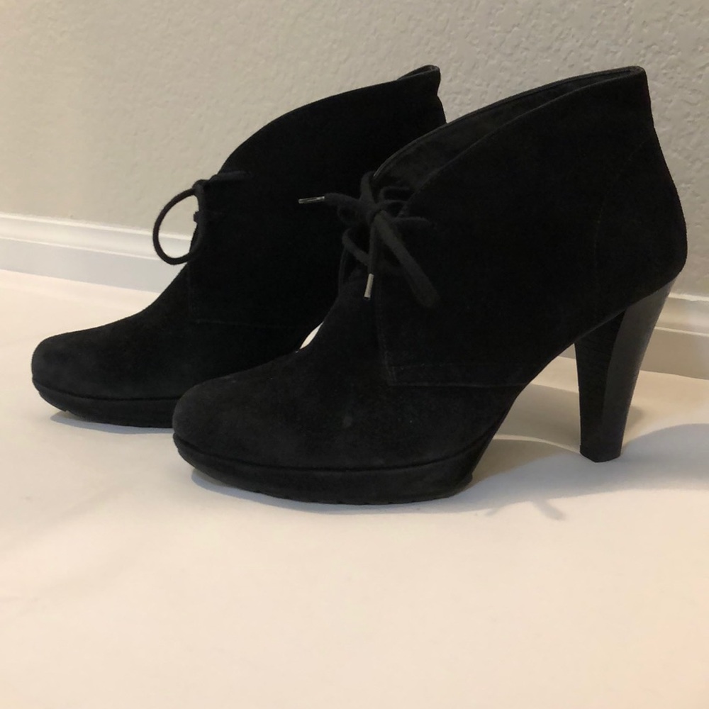 Paul Green Black Lace Up Ankle Booties Boots
